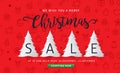 Merry Christmas and Happy New Year sale banner background with paper art and craft style Royalty Free Stock Photo
