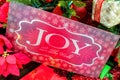 Christmas message on tree - closeup Royalty Free Stock Photo