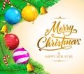 Christmas Messages and Colorful objects on Gradient Background Vector Illustration