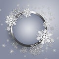 Christmas metal frame with snowflake.
