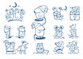 Christmas mice contour Royalty Free Stock Photo