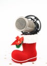 Christmas microphone Royalty Free Stock Photo