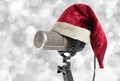 Christmas microphone Royalty Free Stock Photo