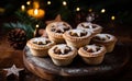 Christmas Mince Pies in a festive seasonal setting