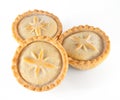 Christmas mince pies on a white background