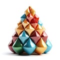 Christmas minimal abstract geometric 3D Christmas tree, white background