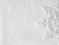 Christmas minimal elegant background. Snowflake on white paper texture