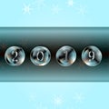 Christmas mint background with metalic buttons Royalty Free Stock Photo