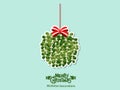 Christmas Mistletoe icon Sticker. Merry Christmas and happy new