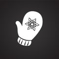 Christmas mitten on black background Royalty Free Stock Photo