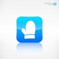 Christmas mitten icon. Application button. Royalty Free Stock Photo