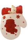 Christmas mitten with little snowman