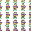 Christmas mittens seamless pattern on a background Royalty Free Stock Photo