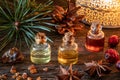 Christmas mix of essential oils with frankincense, myrrh, star anise, pine