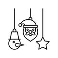 Christmas mobile, Christmas day related line icon