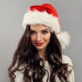 Christmas Model Woman wearing Santa Claus Hat Royalty Free Stock Photo