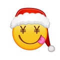 Christmas money-mouth face Large size of yellow emoji smile