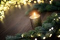 Christmas mood with candle and lights