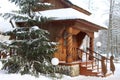 christmas new year forest snow Santa Claus house winter Europe Belarus