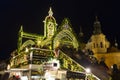 Christmas Mood on the night Old Town Square, Prague, Czech Republic Royalty Free Stock Photo