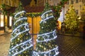 Christmas Mood on the night Old Town Square, Prague, Czech Republic Royalty Free Stock Photo