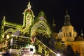 Christmas Mood on the night Old Town Square, Prague, Czech Republic Royalty Free Stock Photo