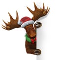 Christmas Moose Blank Sign Royalty Free Stock Photo