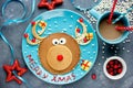 Christmas morning breakfast idea for kids reindeer pancakes