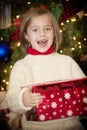 Christmas Morning Excitement and Surprise Royalty Free Stock Photo
