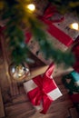 Christmas morning.Christmas Tree with Decorations Royalty Free Stock Photo