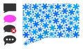 Christmas Mosaic Chat Message Icon with Snow