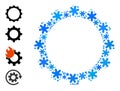 Christmas Mosaic Gear Icon of Snowflakes Royalty Free Stock Photo