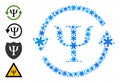 Christmas Mosaic Mental Recovery Icon of Snow Flakes