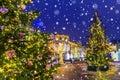 Christmas in Moscow. Festively decorated streets of Moscow Royalty Free Stock Photo