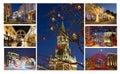 Christmas Moscow, Russia. Collage Royalty Free Stock Photo