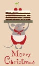 Christmas mouse cooke with cake