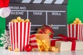 Christmas movie, home cinema background Royalty Free Stock Photo