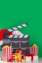 Christmas movie, home cinema background Royalty Free Stock Photo