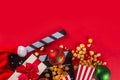 Christmas movie, home cinema background Royalty Free Stock Photo