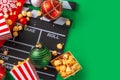 Christmas movie, home cinema background Royalty Free Stock Photo