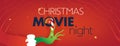 Christmas Movie night Facebook Cover, Grinch hand Vector Illustration