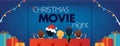 Christmas Movie Night Facebook Cover, Kids TV party.