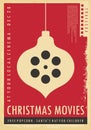 Christmas movies cinema night retro poster
