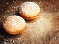 Christmas muffins covered powdered sugar Royalty Free Stock Photo