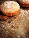 Christmas muffins covered powdered sugar
