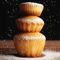 Christmas muffins covered powdered sugar