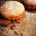 Christmas muffins covered powdered sugar Royalty Free Stock Photo