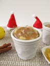 Christmas mug cake with succade and cinnamon icing Royalty Free Stock Photo