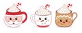 Christmas mug collection Santa Claus Snowman and Gingerbread