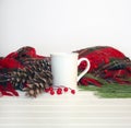 Christmas mug mockup - blank area for adding design